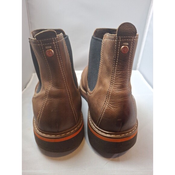 COLE HANN GRAND Men\'s Leather Chelsea Boots Brown Cap Toe Luxury Size 12 main image 4